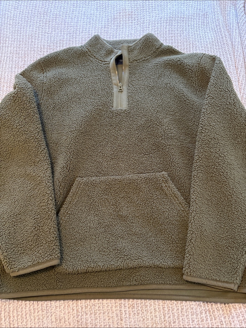 Lucky Brand Men's Olive Sherpa Half-Zip Pullover